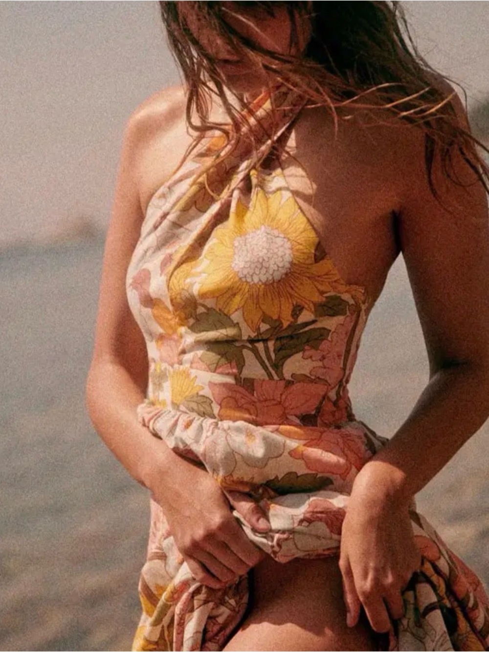 Sezane Billie Boho Floral Halter Maxi Dress - Picture 6 of 6